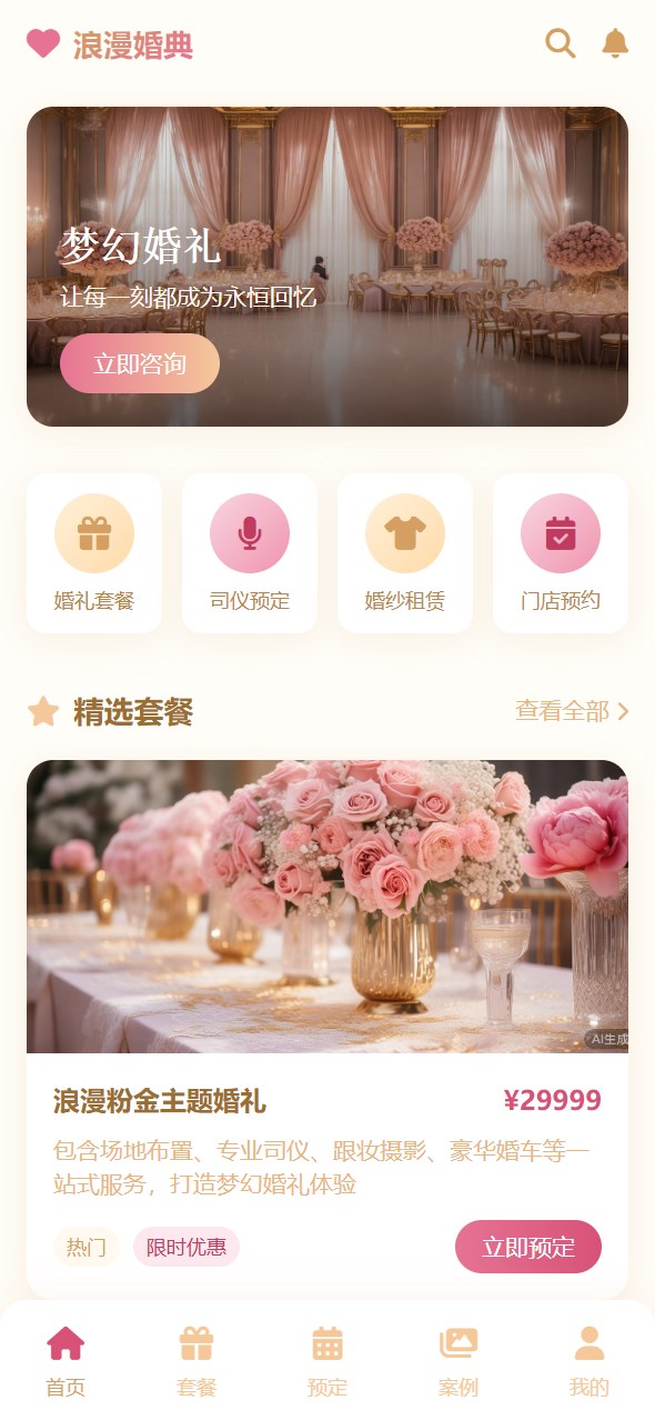 浪漫婚庆策划小程序